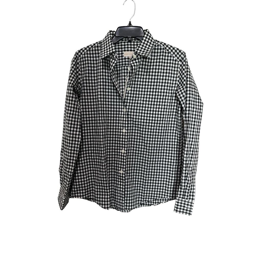 Sarah Alexandra women's long-sleeve button-down shirt black and white Size 6 - Picture 4 of 7